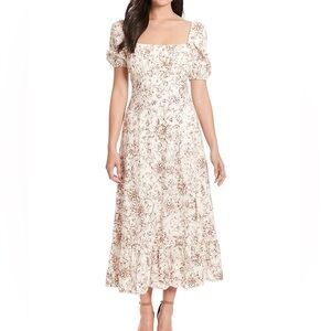 London Times Cream and Brown Floral dress